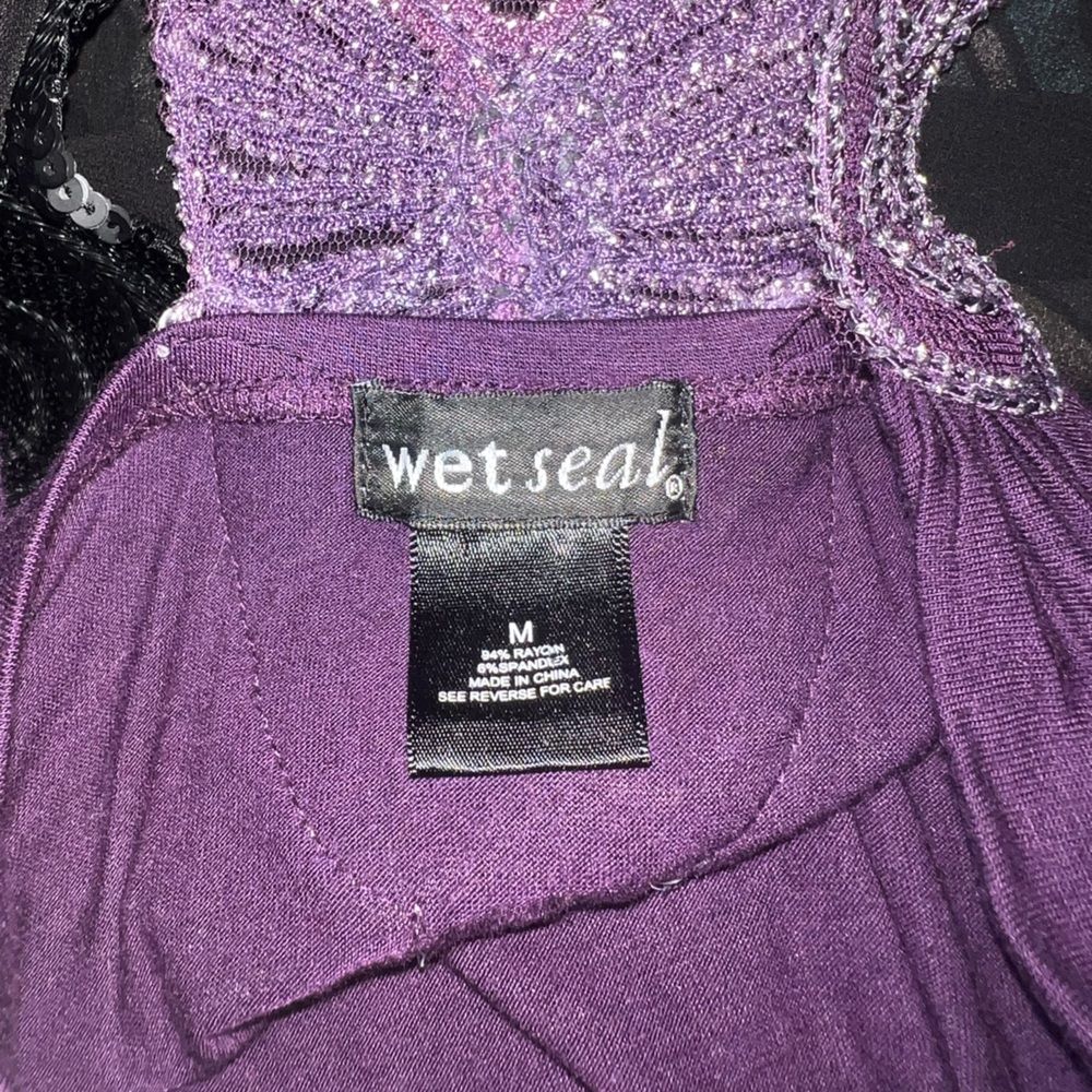 Wet Seal Purple Top with Lace Detail - Picture 5 of 5